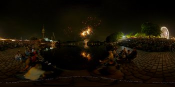 Fireworks in Munich panorama